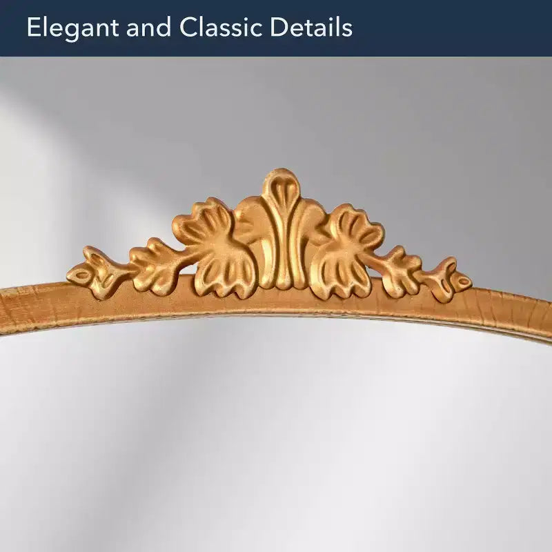 Miroir mural décoratif en métal orné, 23" x 29.5", Or antique, d'inspiration baroque, Aucun assemblage requis