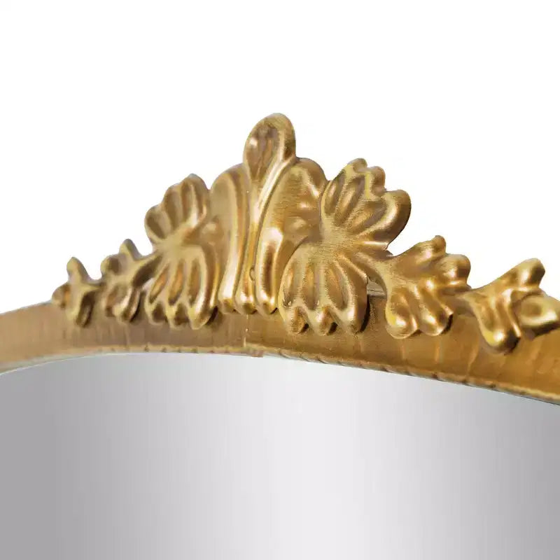 Miroir mural décoratif en métal orné, 23" x 29.5", Or antique, d'inspiration baroque, Aucun assemblage requis