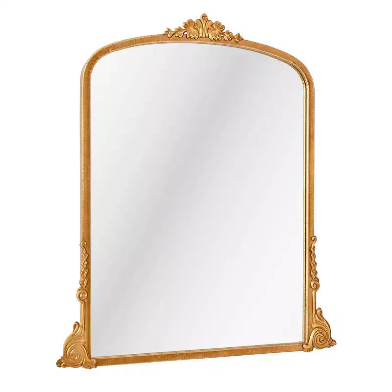 Miroir mural décoratif en métal orné, 23" x 29.5", Or antique, d'inspiration baroque, Aucun assemblage requis