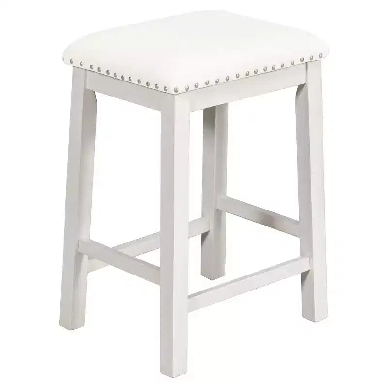 Ensemble de salle à manger 5 pièces rustique de style ferme, ensemble de salle à manger avec table de salle à manger de hauteur comptoir/bar, 2 chaises de salle à manger et 2 tabourets, Gris/Blanc-ModernLuxe