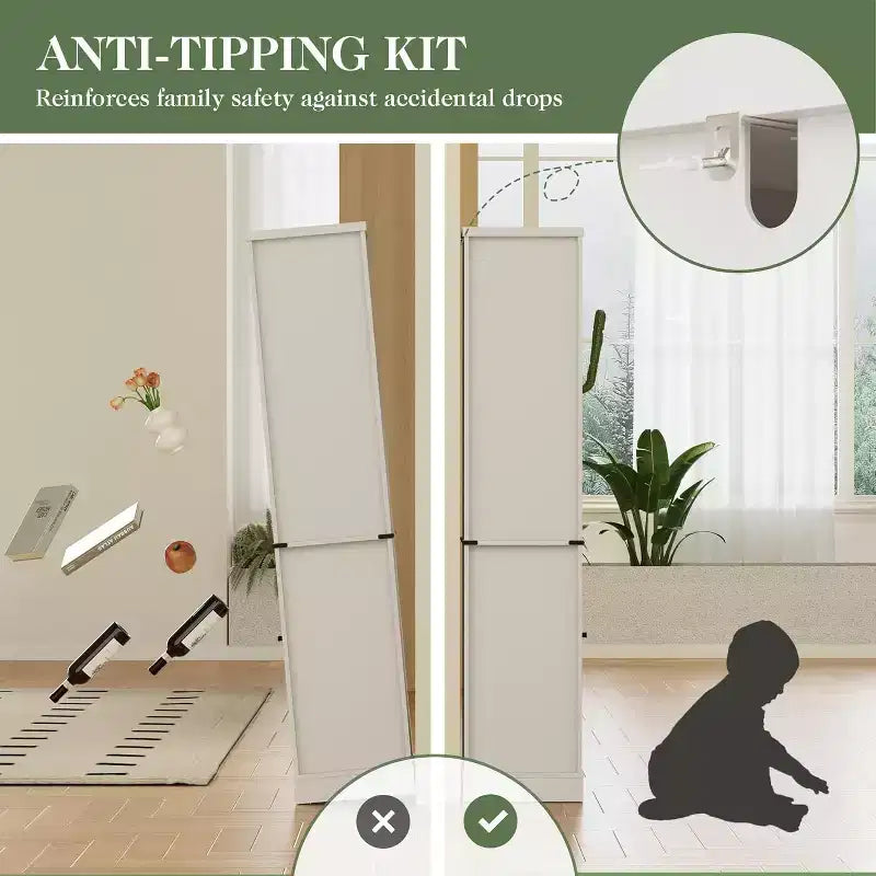 Armoire de rangement de 75 pouces de haut avec lumière LED, armoire de garde-manger de style ferme avec étagères réglables en verre trempé, casier à vin