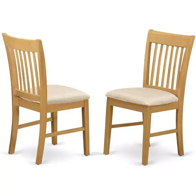 Chaises de salle à manger rembourrées en lin, lot de 2, avec cadre en bois d'hévéa asiatique