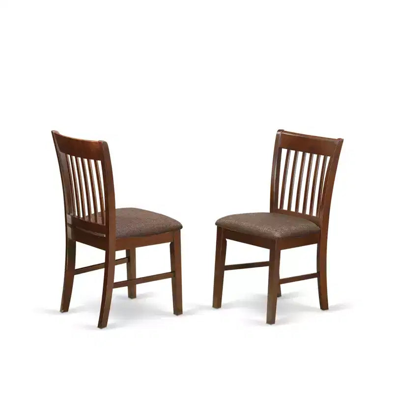 Chaises de salle à manger rembourrées en lin, lot de 2, avec cadre en bois d'hévéa asiatique