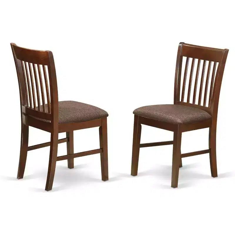 Chaises de salle à manger rembourrées en lin, lot de 2, avec cadre en bois d'hévéa asiatique