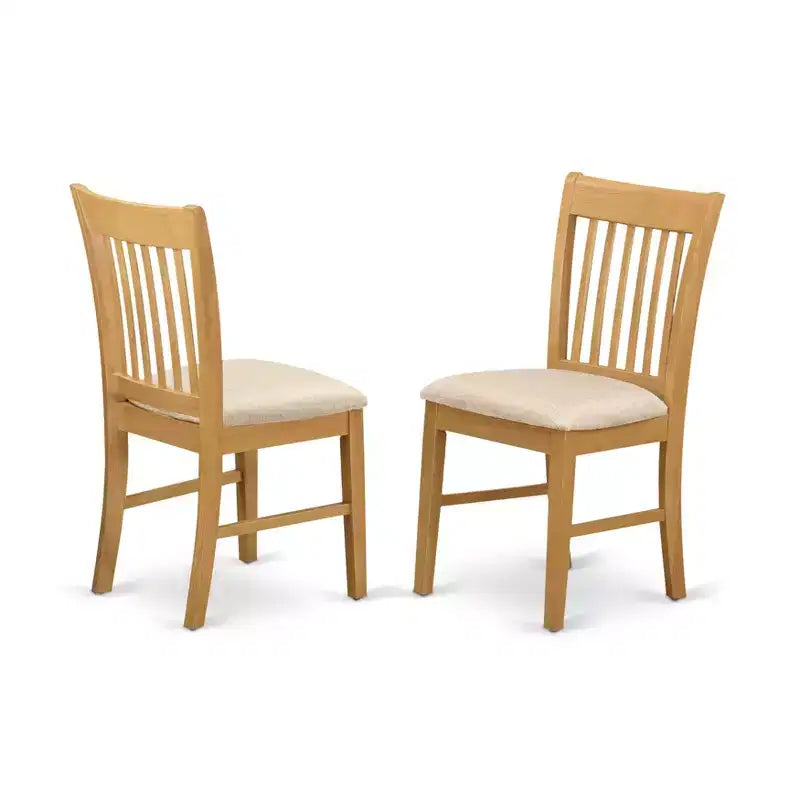 Chaises de salle à manger rembourrées en lin, lot de 2, avec cadre en bois d'hévéa asiatique