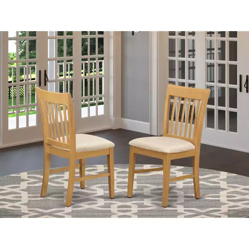 Chaises de salle à manger rembourrées en lin, lot de 2, avec cadre en bois d'hévéa asiatique