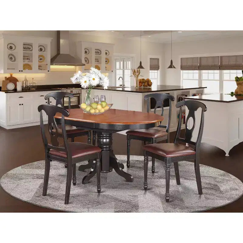 HomeStock Dining Table Set Butterfly Leaf Chairs