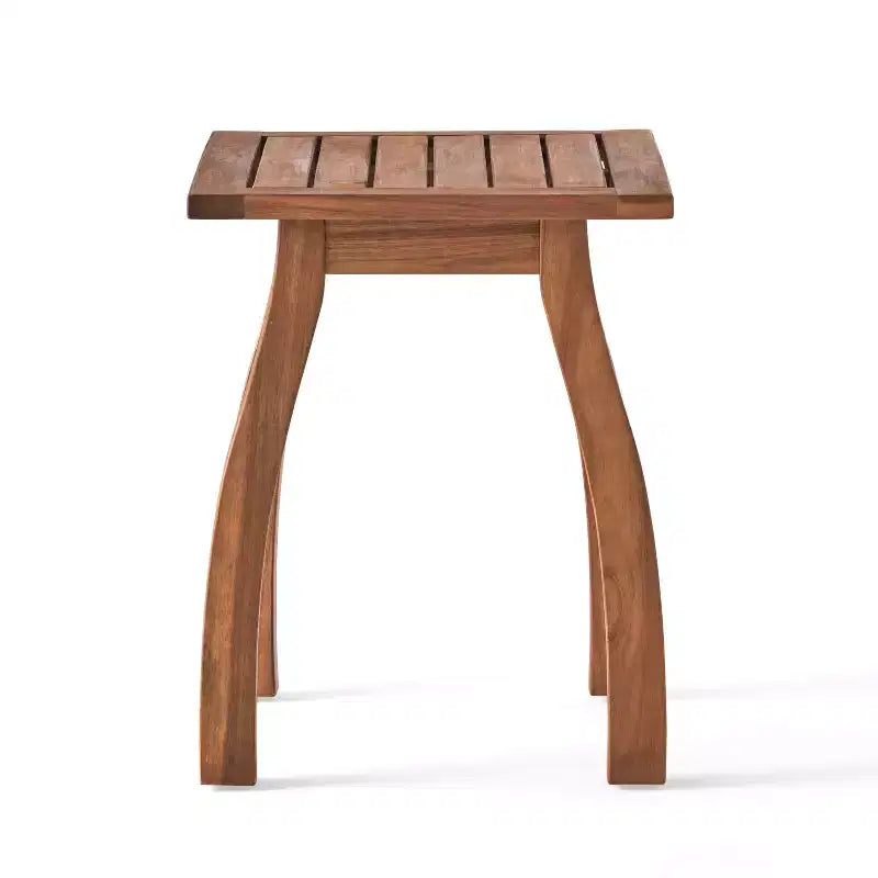 GDFStudio Amber Ensemble de conversation 3 pièces de fauteuils à bascule d'extérieur en bois d'acacia avec coussins, teck/crème