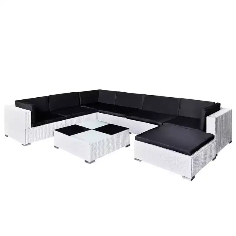 vidaXL Patio Furniture Set Set of 8 White, Black