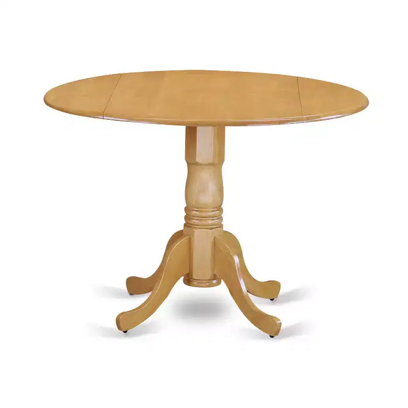 Ensemble table à manger ronde avec rallonges et 4 chaises HomeStock fini chêne