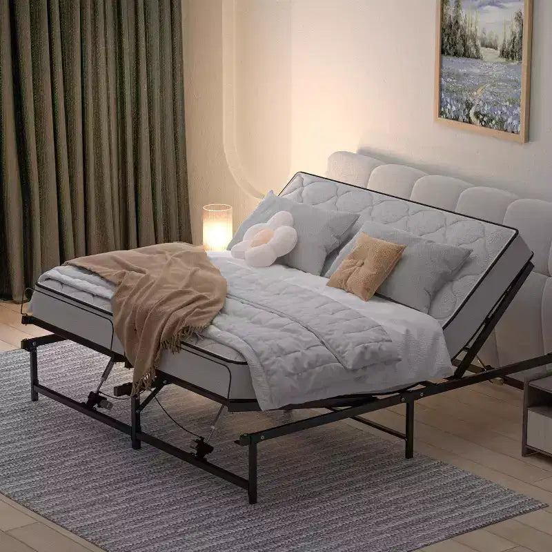 Sommier électrique réglable avec télécommande filaire, fonction d'inclinaison ergonomique des pieds et de la tête, King