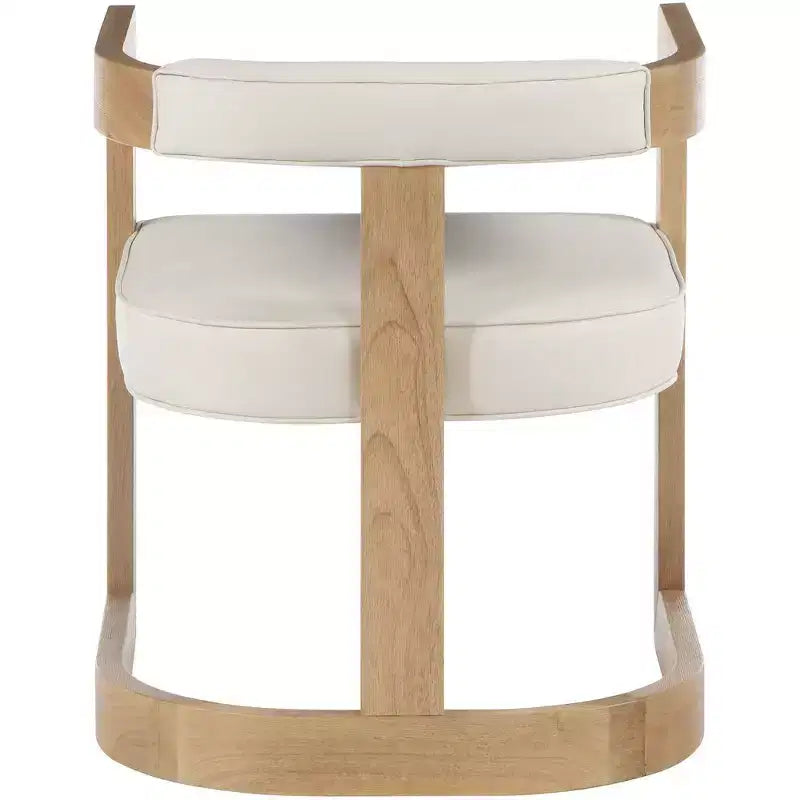 Chaise de salle à manger en cuir vegan avec cadre en bois brossé