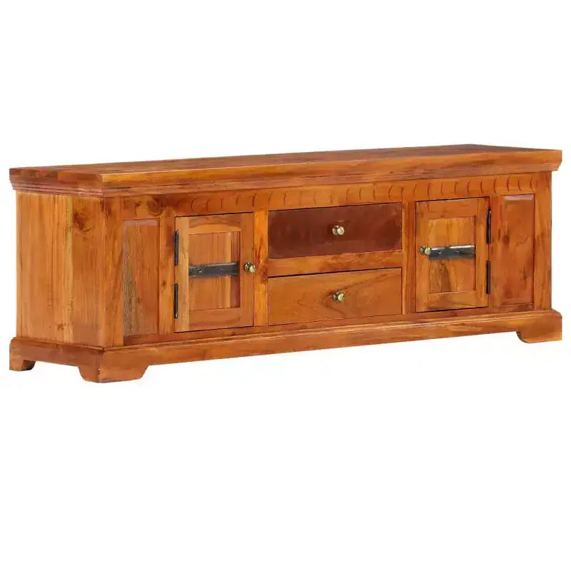 Meuble TV en acacia massif, finition miel, taille moyenne