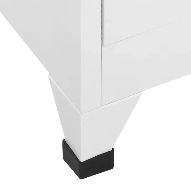 Armoire de rangement en acier, gris industriel, 2 casiers, grand rangement rectangulaire