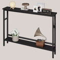 Narrow Console Table,5.9Slim Entryway Table,2 Tier Console Tables for Entryway, Industrial Skinny Sofa Table with Adjustable Shelf,Behind Couch Tabl