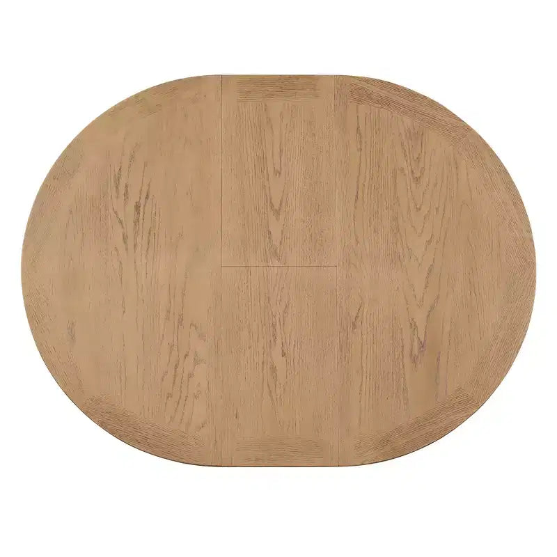 Ensemble de salle à manger extensible pour 4 personnes, table ronde en bois avec 4 chaises rembourrées pour la cuisine