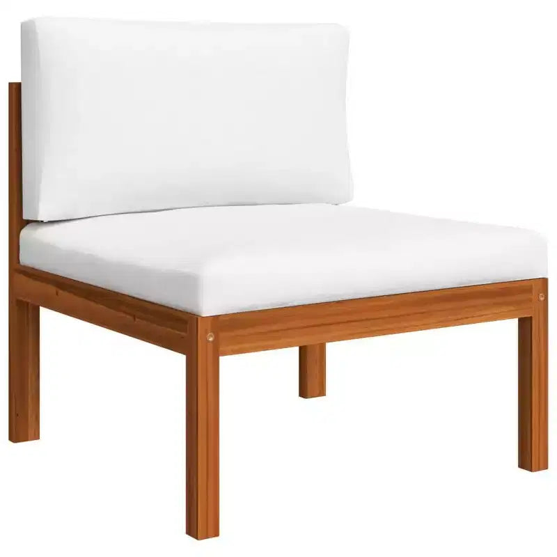 vidaXL Salon de jardin moderne 4 pièces - Crème, bois d'acacia massif avec coussins confortables - Design intemporel pour jardin, terrasse ou salon