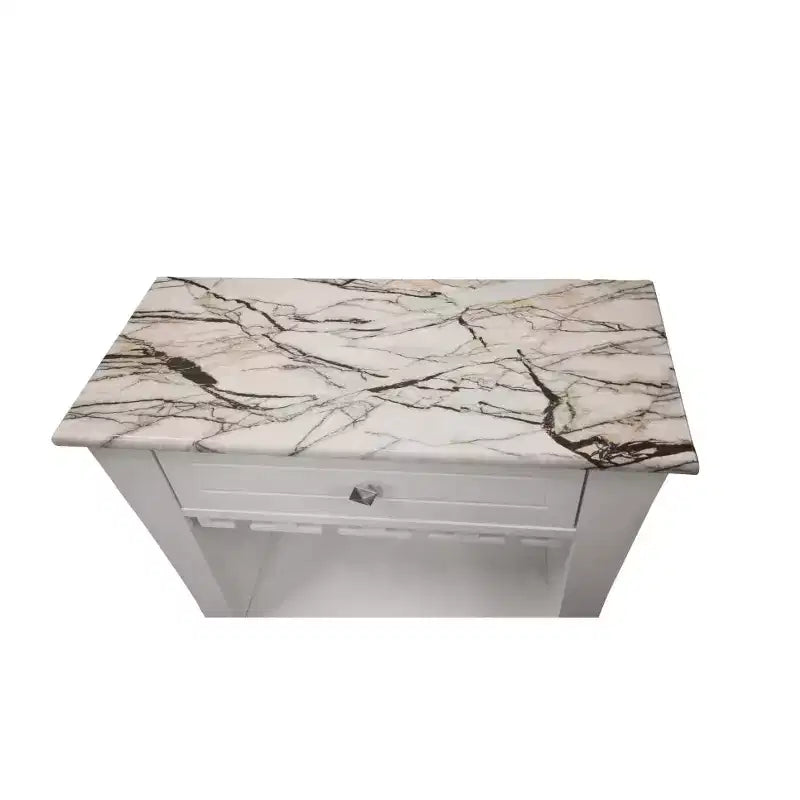 Meuble Bar avec Rangement Bouteilles et Verres et Tiroir, Noir ou Blanc