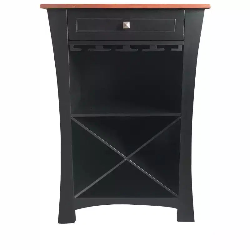 Meuble Bar avec Rangement Bouteilles et Verres et Tiroir, Noir ou Blanc