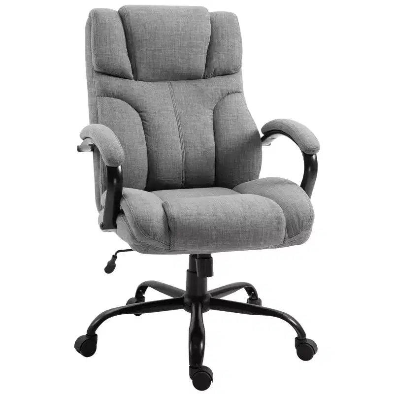 Fauteuil Extra Large Confortable et Ajustable en Hauteur, Siège de Bureau Ergonomique avec Accoudoirs Rembourrés, Chaise Criss Cross pour la Maison et le Bureau