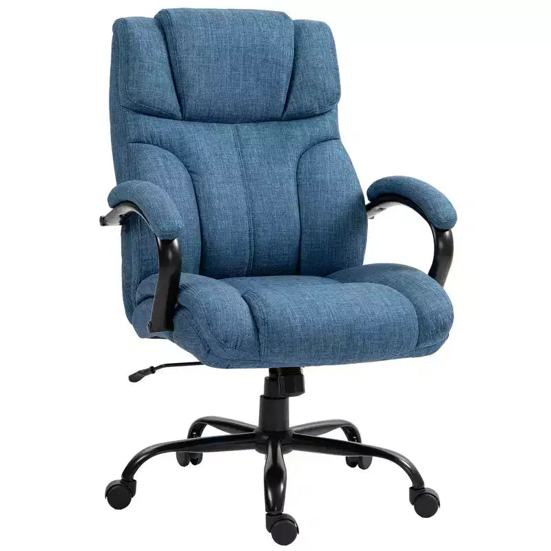 Fauteuil Extra Large Confortable et Ajustable en Hauteur, Siège de Bureau Ergonomique avec Accoudoirs Rembourrés, Chaise Criss Cross pour la Maison et le Bureau