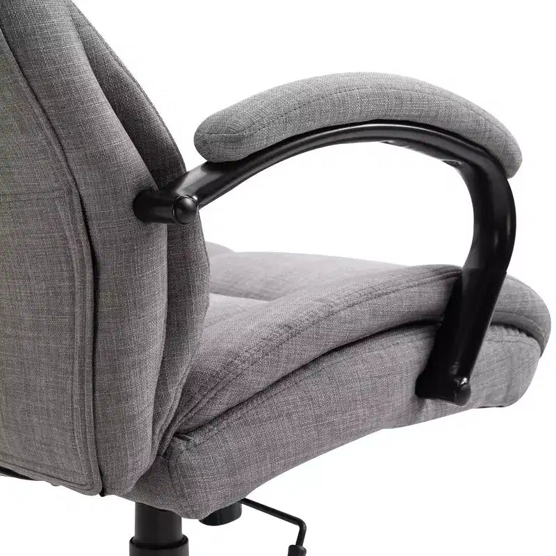 Fauteuil Extra Large Confortable et Ajustable en Hauteur, Siège de Bureau Ergonomique avec Accoudoirs Rembourrés, Chaise Criss Cross pour la Maison et le Bureau
