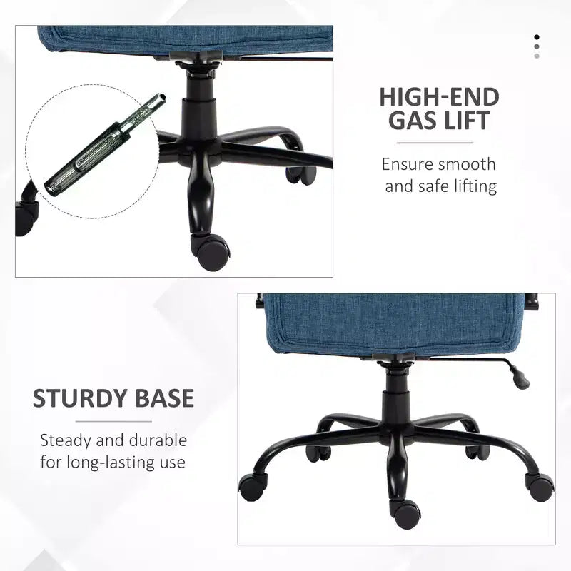 Fauteuil Extra Large Confortable et Ajustable en Hauteur, Siège de Bureau Ergonomique avec Accoudoirs Rembourrés, Chaise Criss Cross pour la Maison et le Bureau