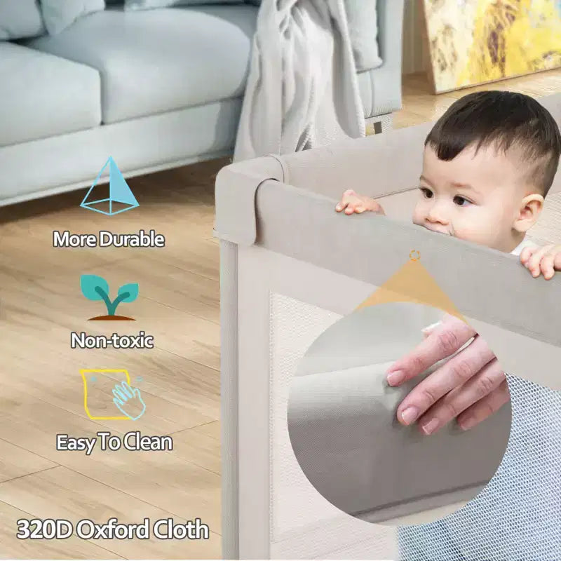 Parc bébé avec tapis 150 x 180 cm, Centre d'activités intérieur et extérieur, Clôture de sécurité pour bébés et tout-petits