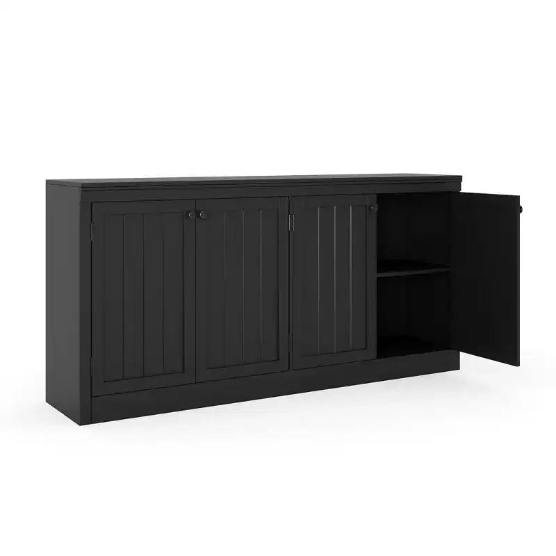 Buffet Rangement Salon 4 Portes 160 cm, Meuble Bas de Rangement pour Bar à Café, Meuble TV Moderne pour Salon