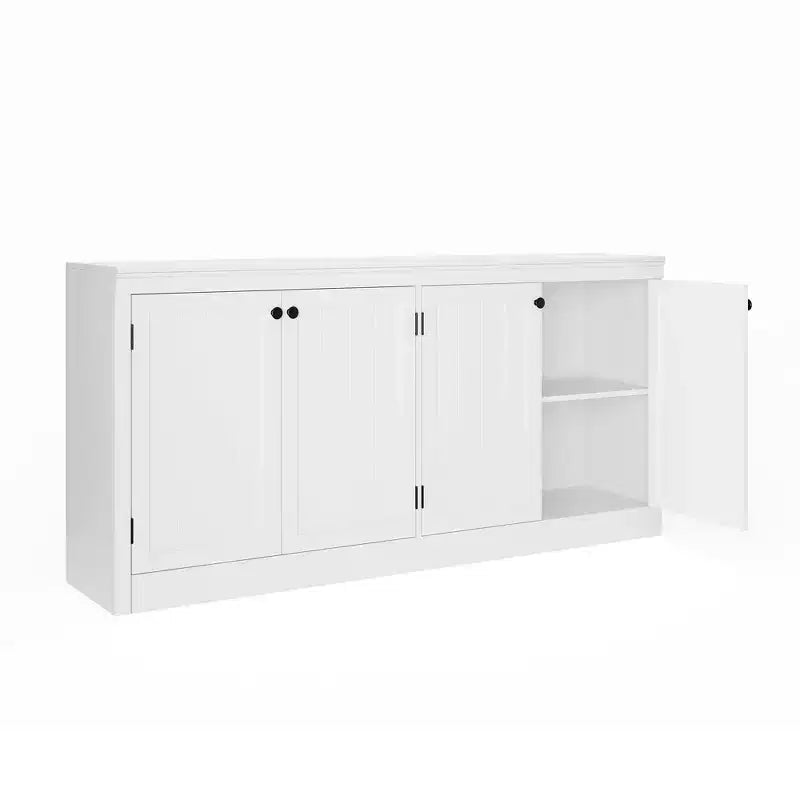 Buffet Rangement Salon 4 Portes 160 cm, Meuble Bas de Rangement pour Bar à Café, Meuble TV Moderne pour Salon