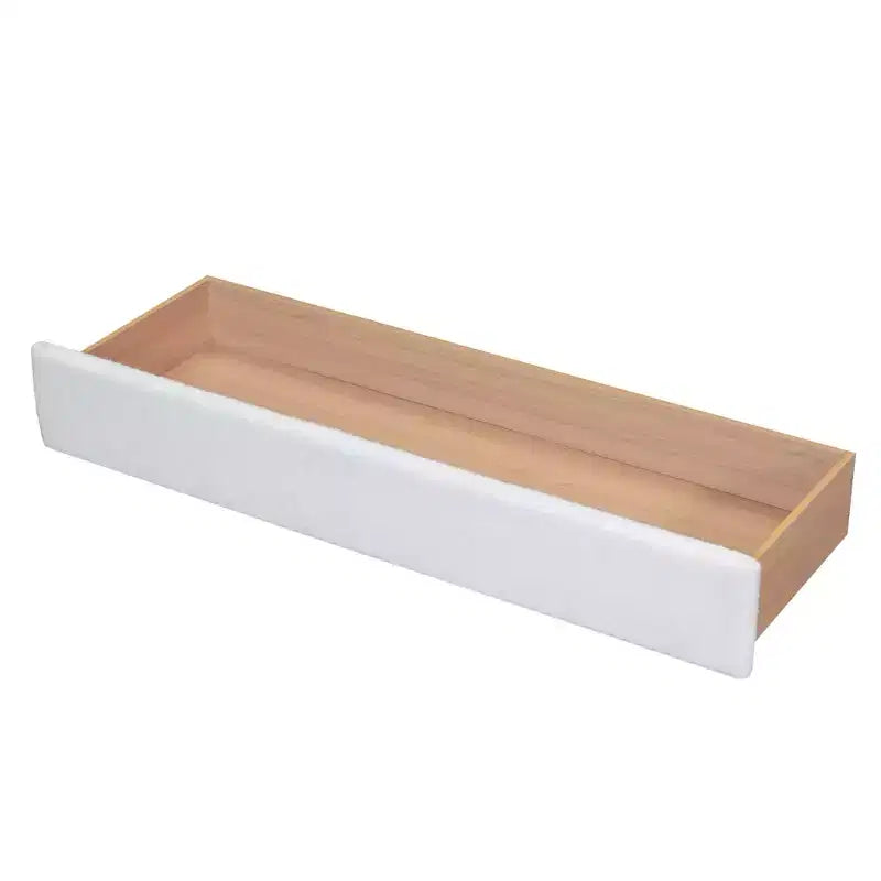 Lit plateforme rembourré, cadre de lit en bois Teddy Fleece avec tiroir et ports USB, pour chambre à coucher, montage facile, blanc