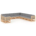 vidaXL Garden Lounge Set Natural Solid pine wood, fabric (100% polyester)