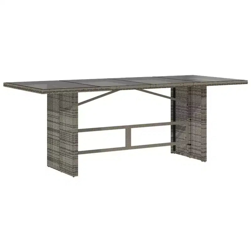 vidaXL Salon de Jardin 7 pièces - Rotin Synthétique Gris avec Coussins Bleu Marine, Chaises Inclinables Ajustables, Table en Verre Trempé pour Jardin/Extérieur