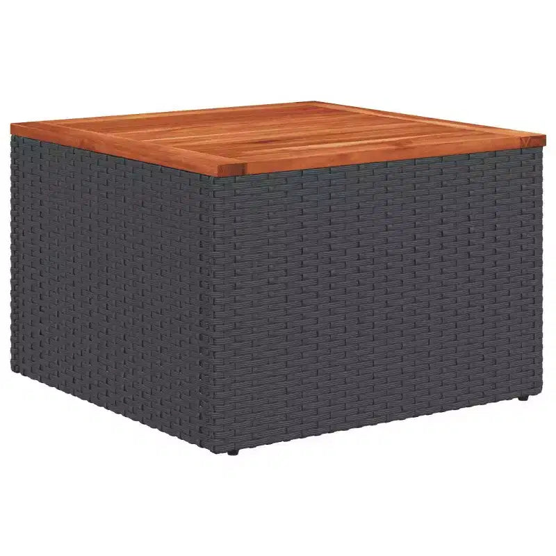 vidaXL Salon de jardin 9 pcs avec coussins Noir Résine tressée - Noir et bleu