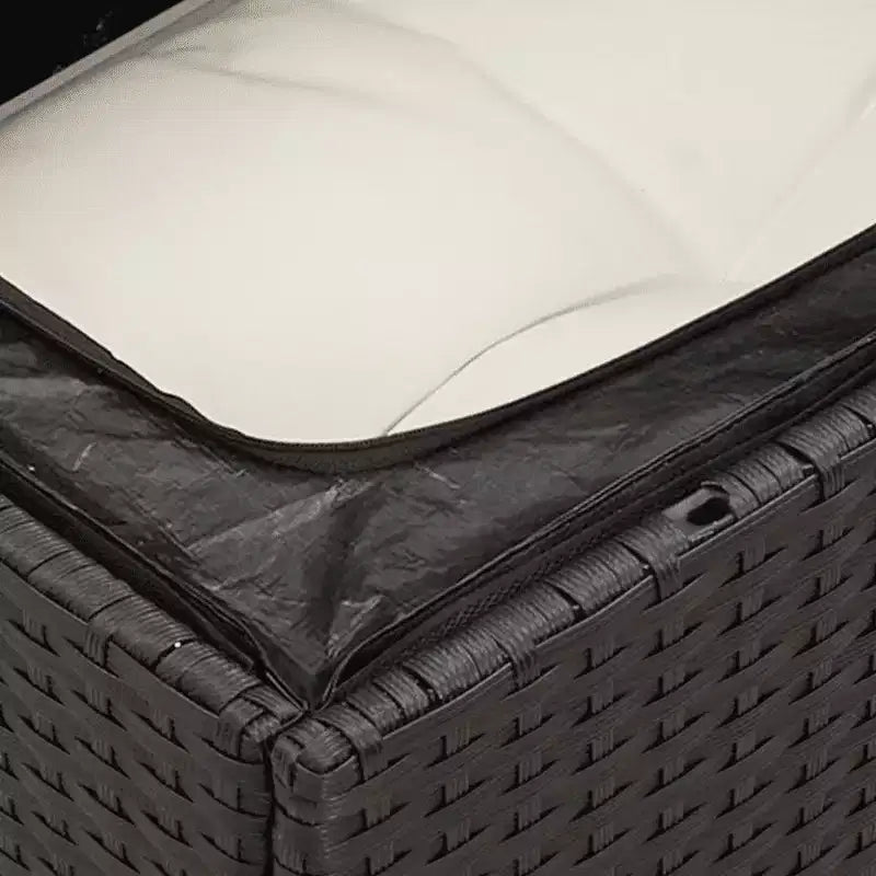 vidaXL Salon de jardin noir résine tressée 7 pièces modulable
