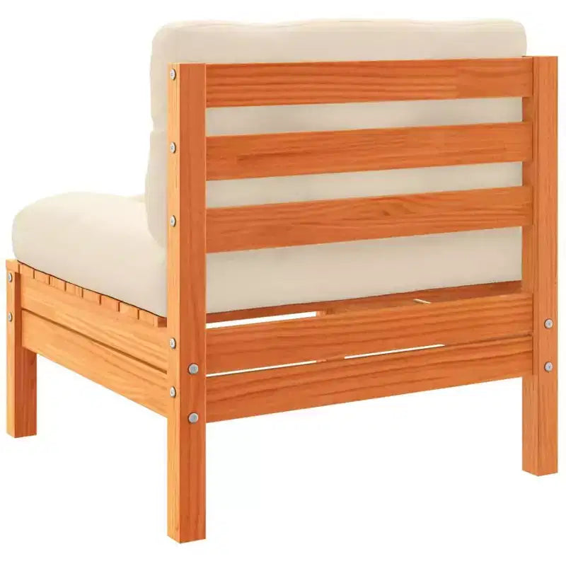 vidaXL Ensemble de canapés de jardin marron cire Bois de pin massif 5 pièces modulable