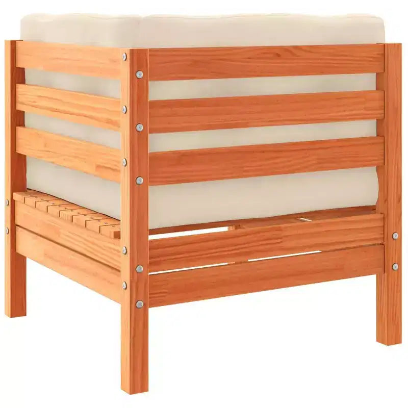 vidaXL Ensemble de canapés de jardin marron cire Bois de pin massif 5 pièces modulable