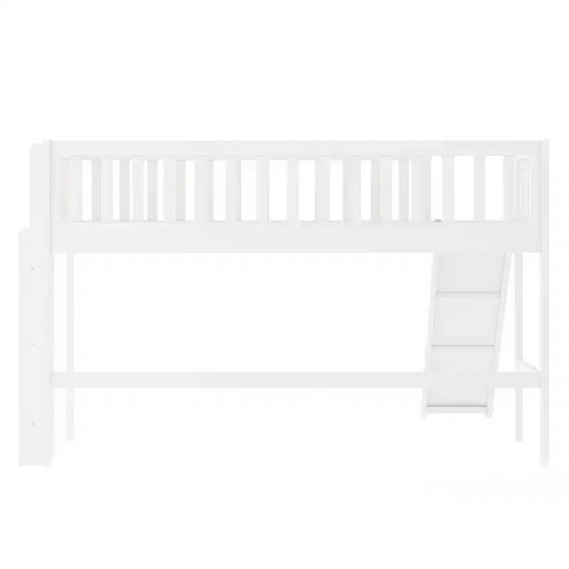 Lit mezzanine enfant 77,4" pour lits jumeaux/doubles avec toboggan, garde-corps de sécurité et échelle