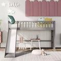 Lit mezzanine enfant 77,4" pour lits jumeaux/doubles avec toboggan, garde-corps de sécurité et échelle