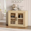 Buffet-vaisselier de 71 pouces avec 4 portes, Armoire d'appoint moderne du milieu du siècle avec rangement pour salon et cuisine, Naturel