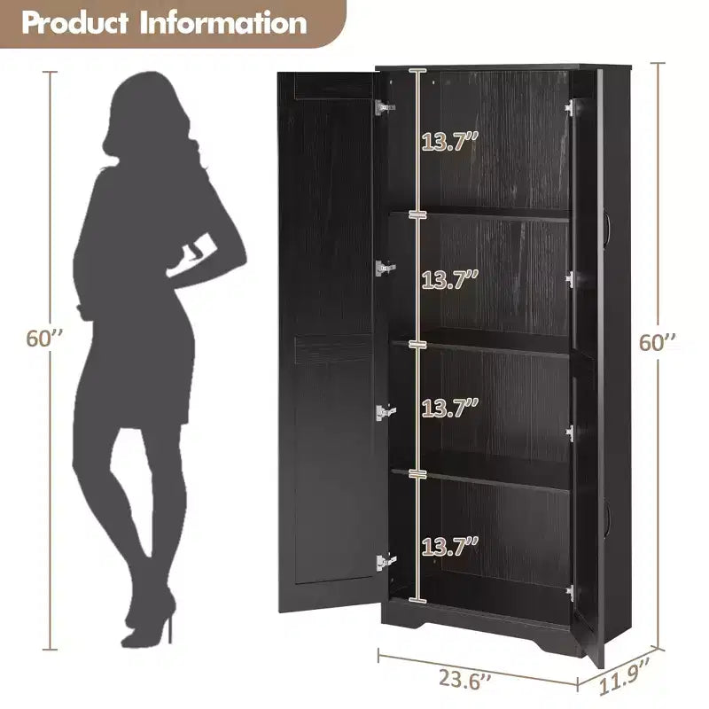 Meuble de rangement de cuisine, armoire de rangement blanche autoportante, buffet de 152 cm, armoire de salle de bain haute