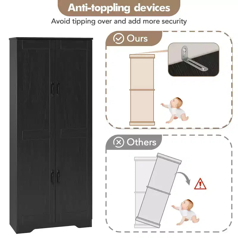 Meuble de rangement de cuisine, armoire de rangement blanche autoportante, buffet de 152 cm, armoire de salle de bain haute