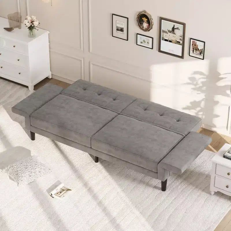 Canapé-lit futon de 89 pouces, canapé-lit convertible avec dossier et accoudoirs réglables, canapé-lit futon moderne