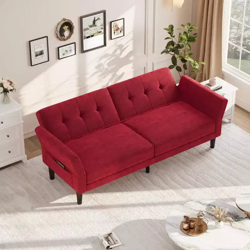 Canapé-lit futon de 89 pouces, canapé-lit convertible avec dossier et accoudoirs réglables, canapé-lit futon moderne
