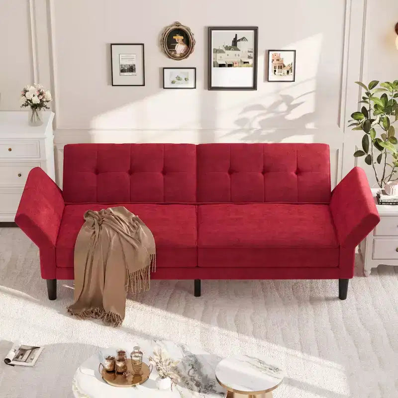 Canapé-lit futon de 89 pouces, canapé-lit convertible avec dossier et accoudoirs réglables, canapé-lit futon moderne
