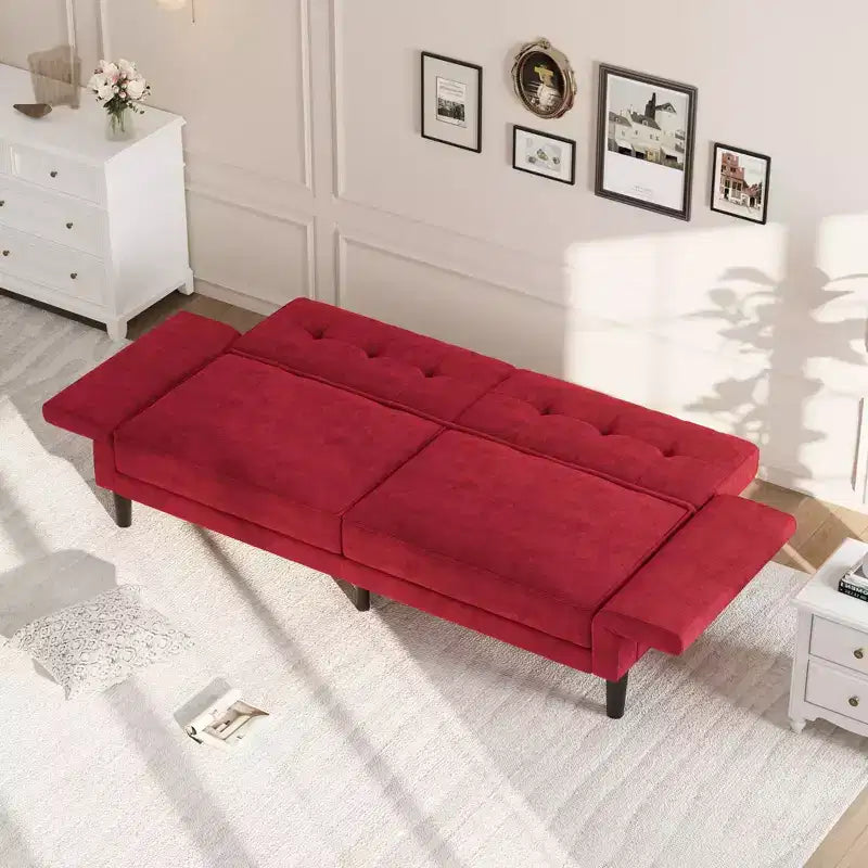Canapé-lit futon de 89 pouces, canapé-lit convertible avec dossier et accoudoirs réglables, canapé-lit futon moderne