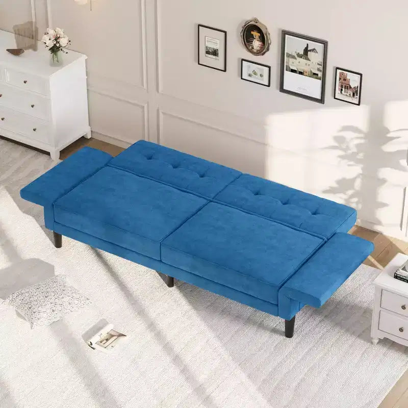 Canapé-lit futon de 89 pouces, canapé-lit convertible avec dossier et accoudoirs réglables, canapé-lit futon moderne
