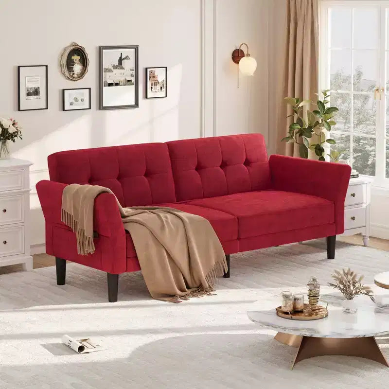 Canapé-lit futon de 89 pouces, canapé-lit convertible avec dossier et accoudoirs réglables, canapé-lit futon moderne