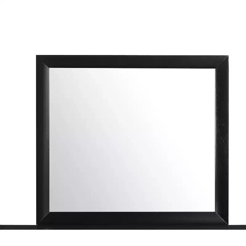 Miroir noir avec cadre en bois élégant, grand miroir moderne pour commode de chambre ou décoration murale