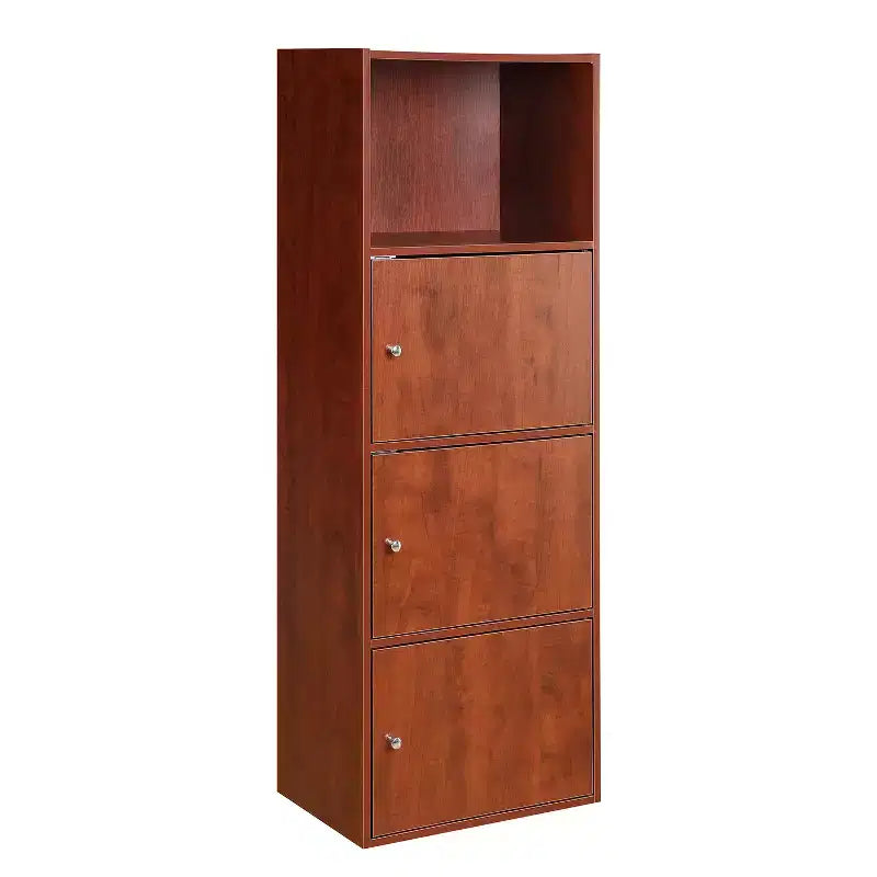 Meuble de rangement utilitaire en bois de bouleau de 91 cm avec 1 porte et 2 étagères, 61 cm de large